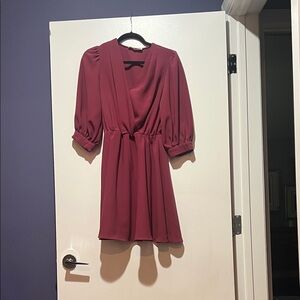 Amanda Uprichard Wine Draped V-Neck Mini Dress size S